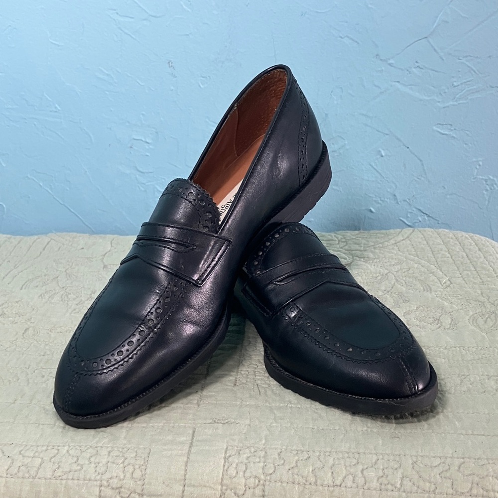 Etienne Aigner Black Leather Penny Loafers “Mallory” Women’s Size 7M - Picture 3 of 15